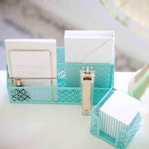 Load image into Gallery viewer, Riviera 6 Piece Aqua Desk Organizer Set