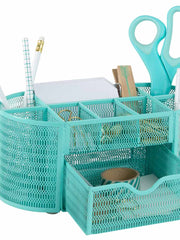 Load image into Gallery viewer, Fontvieille Aqua Desk Organizer with Drawer