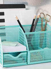 Load image into Gallery viewer, Fontvieille Unique Metal Aqua Desk Organizer with Drawer