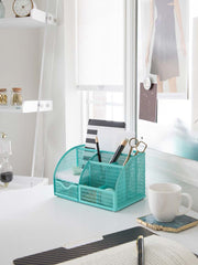 Load image into Gallery viewer, Fontvieille Unique Metal Aqua Desk Organizer with Drawer