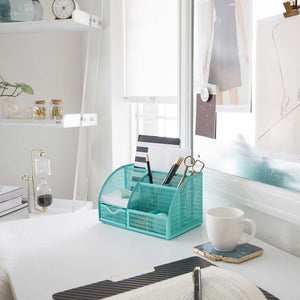 Load image into Gallery viewer, Fontvieille Unique Metal Aqua Desk Organizer with Drawer