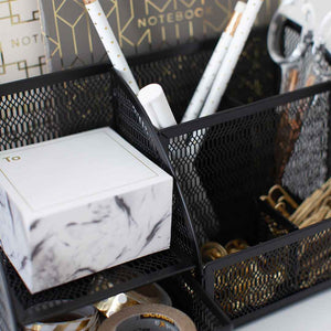 Load image into Gallery viewer, Fontvieille Unique Metal Black Desk Organizer with Drawer