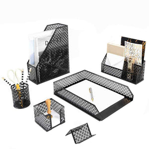 Load image into Gallery viewer, Riviera 6 Piece Black Desk Organizer Set