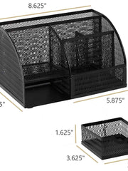 Load image into Gallery viewer, Fontvieille Unique Metal Black Desk Organizer with Drawer