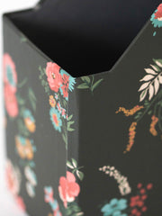 Load image into Gallery viewer, Foldable Magazine File Holder with Gold Label Holder - Set of 4 - Floral and Black