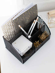 Load image into Gallery viewer, Fontvieille Unique Metal Black Desk Organizer with Drawer