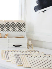 Load image into Gallery viewer, Decorative File Folders - 1/3 Cut Tabs - Letter Size - Set of 12 - 2 Each of 6 Cute Patterns with Gold Foil - (Geometric White Black Gold)