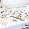 Decorative File Folders - 1/3 Cut Tabs - Letter Size - Set of 12 - 2 Each of 6 Cute Patterns with Gold Foil - (Geometric White Black Gold)