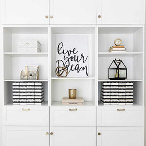 Load image into Gallery viewer, Foldable Magazine File Holders with Gold Label Holder - Set of 4 - Black and Gold