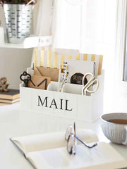 Load image into Gallery viewer, White Wooden Mail Organizer - 3 Tier