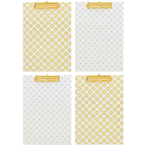 Set of 4 Decorative Clipboards with Light Cream Patterns