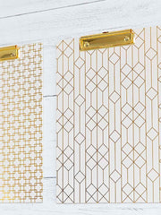 Load image into Gallery viewer, Set of 4 Decorative Clipboards with Light Pink Patterns and Gold Foil