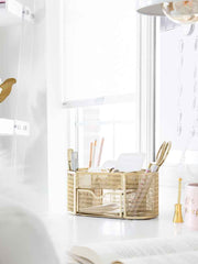 Load image into Gallery viewer, Fontvieille Gold Desk Organizer with Drawer