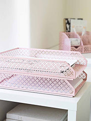 Load image into Gallery viewer, Riviera Stackable Pink Paper Tray - Set of 2 - Letter Size