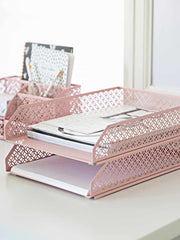 Load image into Gallery viewer, Riviera Stackable Pink Paper Tray - Set of 2 - Letter Size