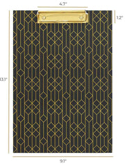 Load image into Gallery viewer, Set of 4 Decorative Clipboards with Dark Geometric Patterns and Gold foil