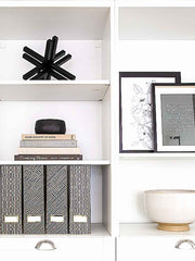 Load image into Gallery viewer, Foldable Magazine File Holder with Gold Label Holder - Set of 4 - Dark Grey and Gold