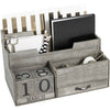 Dark Wooden Mail Organizer Desktop with Block Calendar