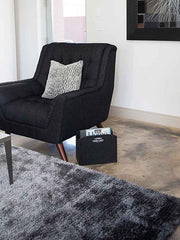 Load image into Gallery viewer, Quality Leather Magazine Holder Basket with Handles - Black