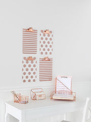 Load image into Gallery viewer, Decorative Set of 4 Rose Gold Clipboards