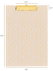Load image into Gallery viewer, Set of 4 Decorative Clipboards with Light Pink Patterns and Gold Foil