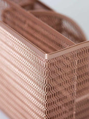 Load image into Gallery viewer, Fontvieille Unique Metal Rose Gold Desk Organizer with Drawer