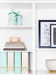 Load image into Gallery viewer, Foldable Magazine File Holder with Gold Label Holder - Set of 4 - Pink and Aqua