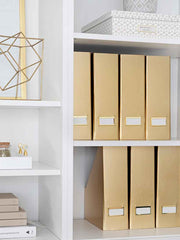 Load image into Gallery viewer, Foldable Magazine File Holder with Gold Label Holder - Set of 4 - Gold