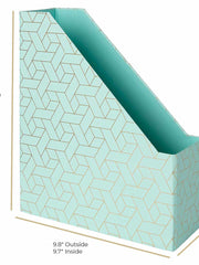 Load image into Gallery viewer, Foldable Magazine File Holder with Gold Label Holder - Set of 4 - Pink and Aqua