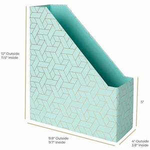 Load image into Gallery viewer, Foldable Magazine File Holder with Gold Label Holder - Set of 4 - Pink and Aqua