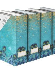 Load image into Gallery viewer, Foldable Magazine File Holder with Gold Label Holder - Set of 4 - Peacock