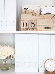 Load image into Gallery viewer, Foldable Magazine File Holder with Leather Label Holder - Set of 6 - White