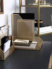 Load image into Gallery viewer, Riviera 6 Piece Gold Desk Organizer Set