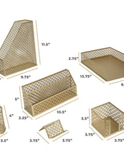 Load image into Gallery viewer, Riviera 6 Piece Gold Desk Organizer Set