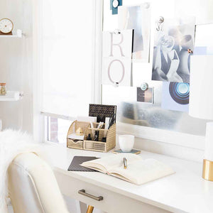 Load image into Gallery viewer, Fontvieille Unique Metal Gold Desk Organizer with Drawer