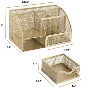 Load image into Gallery viewer, Fontvieille Unique Metal Gold Desk Organizer with Drawer