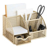 Fontvieille Unique Metal Gold Desk Organizer with Drawer