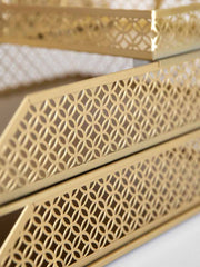 Load image into Gallery viewer, Riviera 6 Piece Gold Interlocking Desk Organizer Set