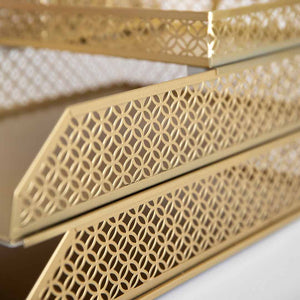 Load image into Gallery viewer, Riviera 6 Piece Gold Interlocking Desk Organizer Set