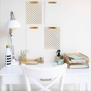 Load image into Gallery viewer, Riviera 6 Piece Gold Interlocking Desk Organizer Set