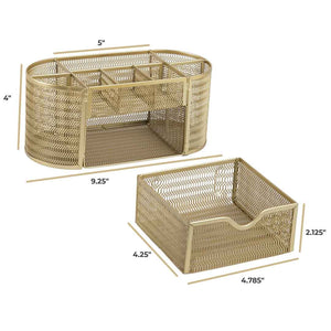 Load image into Gallery viewer, Fontvieille Gold Desk Organizer with Drawer