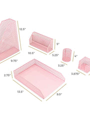 Load image into Gallery viewer, Riviera 6 Piece Pink Desk Organizer Set