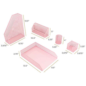 Load image into Gallery viewer, Riviera 6 Piece Pink Desk Organizer Set