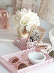 Load image into Gallery viewer, Riviera 6 Piece Pink Interlocking Desk Organizer Set