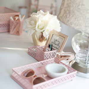 Load image into Gallery viewer, Riviera 6 Piece Pink Interlocking Desk Organizer Set