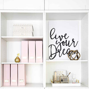 Load image into Gallery viewer, Foldable Magazine File Holder with Gold Label Holder - Set of 6 - Pink