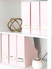 Load image into Gallery viewer, Foldable Magazine File Holder with Gold Label Holder - Set of 6 - Pink