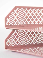 Load image into Gallery viewer, Riviera Stackable Pink Paper Tray - Set of 2 - Letter Size