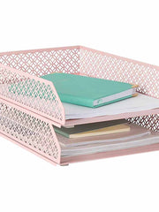 Load image into Gallery viewer, Riviera Stackable Pink Paper Tray - Set of 2 - Letter Size