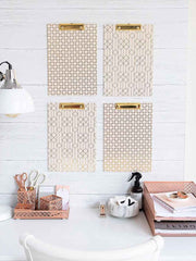 Load image into Gallery viewer, Riviera 6 Piece Rose Gold Interlocking Desk Organizer Set